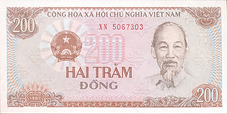 Купюра "200 донг" Вьетнам, 1987 год Вьетнаме, первого президента Северного Вьетнама инфо 3037j.