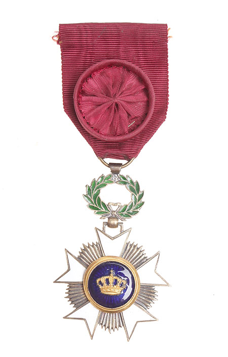 Орден Короны первой степени (металл, эмаль), Бельгия, вторая треть XX века P De Greef 1946 г инфо 9794k.