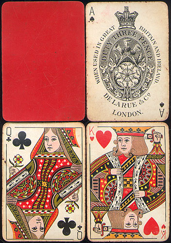 Игральные карты "Bezique", 32 листа De La Rue, Лондон, начало XX века Сохранность хорошая Сильно поигранные карты инфо 10182k.