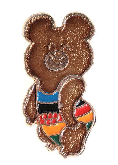 Значок "Олимпийский Мишка" Металл, эмаль СССР, 1980 год одним из любимых народных героев инфо 10593k.