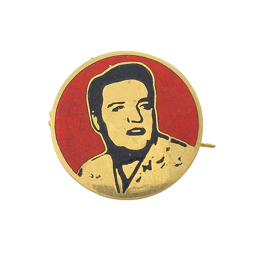 Значок "Элвис Пресли" Металл, эмаль Куба, 60-е годы ХХ века стороне клеймо: "Hecho en Cuba" инфо 10660k.