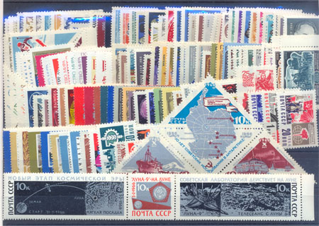 Годовой комплект марок за 1966 год СССР 1966 г инфо 9411b.