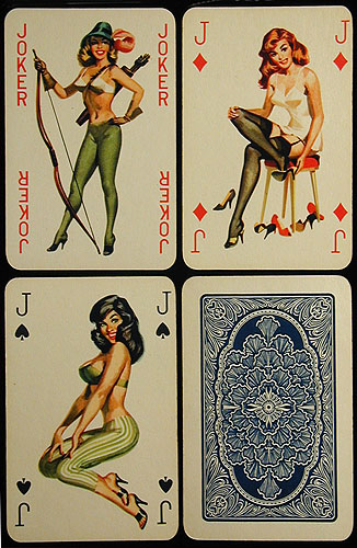 Игральные карты pin-up "Vargas style", 56 листов Венгрия, 50-е годы XX века очень хорошая, карты легко поиграны инфо 9460b.