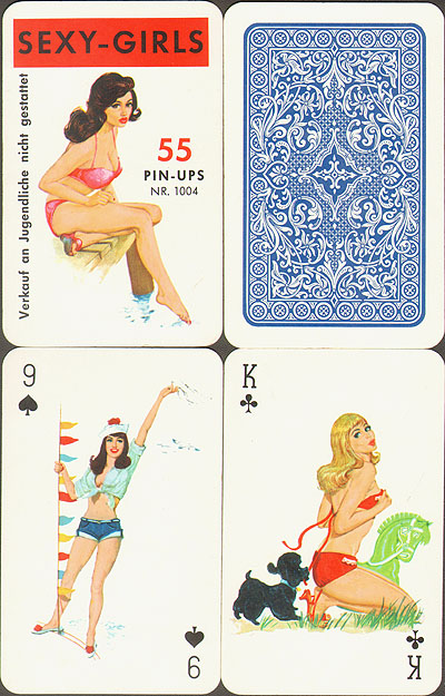 Игральные карты pin-up "Sexy-girls", 55 листов Германия, 50-е гг ХХ века 1 запасной карты Сохранность хорошая инфо 9465b.