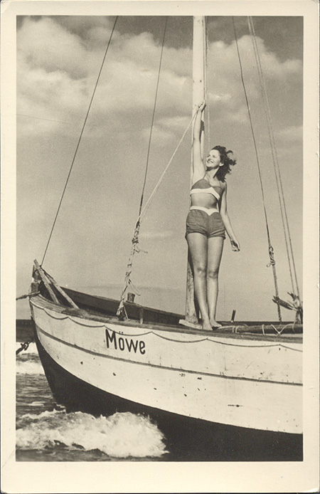 На яхте Фотооткрытка Издательство: Auslese - Bild; 1956 г инфо 9474b.