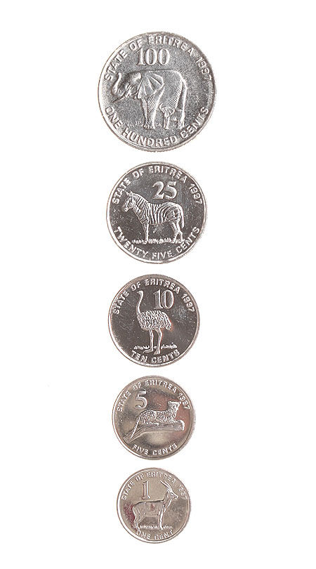 Комплект из 5 монет Металл Эритрея, 1997 год 1997 г инфо 9586b.