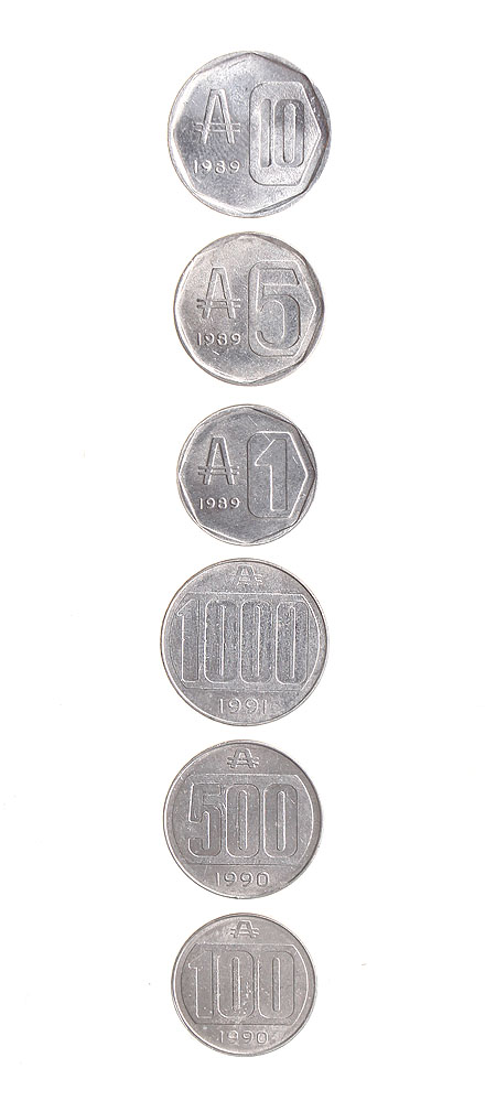 Комплект из 6 монет Металл Республика Аргентина, 1989-1991 гг 1989 г инфо 9590b.