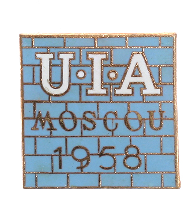 Значок "UIA Moscou 1958" Металл, эмаль СССР, 1958 год V Конгресс международного союза архитекторов инфо 3023m.