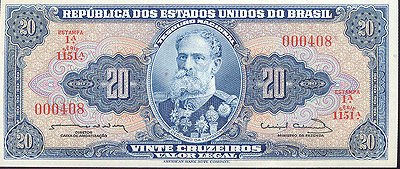 Купюра "20 крузейро" Бразилия, вторая половина XX века Фонсека, (1827–1892), президента Бразилии (1891) инфо 4799e.