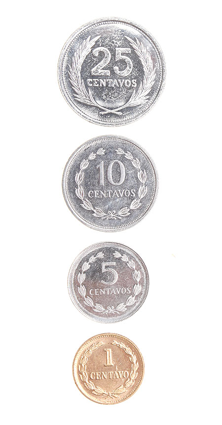 Комплект из 4 монет Металл Сальвадор, 1989 - 1998 гг 1989 г инфо 10472g.