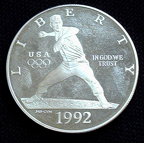 Монета номиналом 1 доллар США, 1992 год Диаметр 38,1 мм 1992 г инфо 10488g.