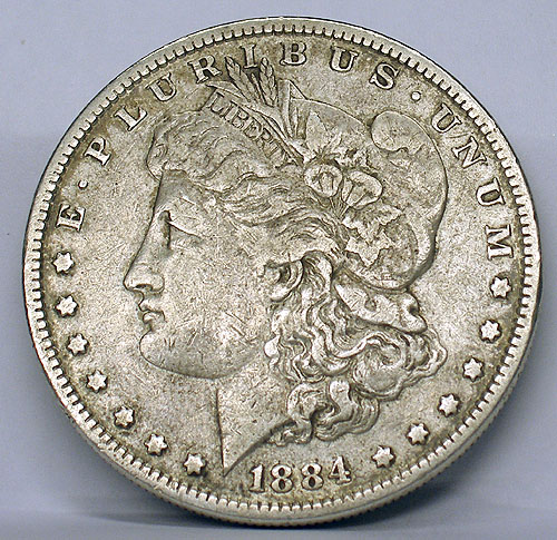 Монета номиналом 1 доллар ("моргановский"), США, 1884 год несколько изношены выступающие части рельефа инфо 10493g.