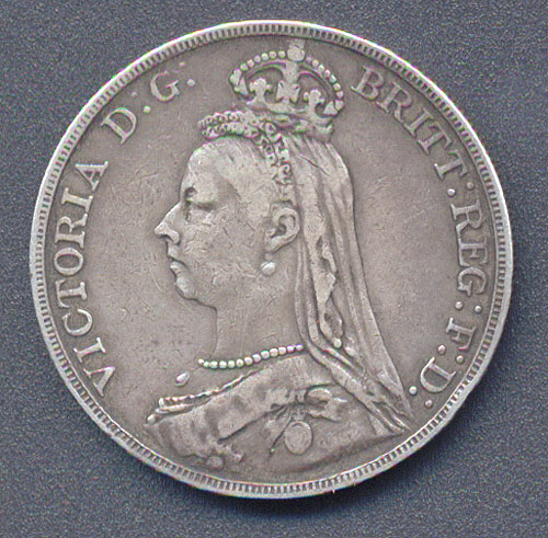 Монета номиналом 1 крона Великобритания Виктория 1890 год 1890 г инфо 10498g.