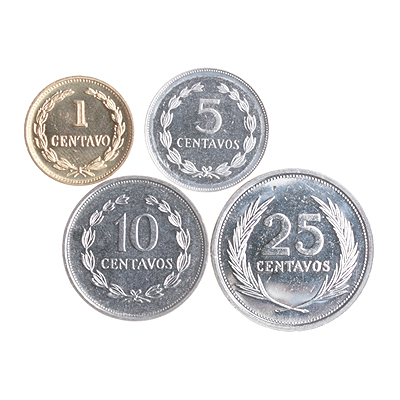 Комплект из 4 монет Металл Сальвадор, 1989 - 1994 гг 1989 г инфо 10507g.