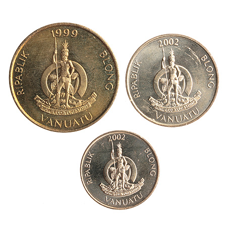 Комплект из 3 монет Металл Республика Вануату, 1999 - 2002 гг 1999 г инфо 10515g.
