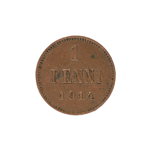 Монета номиналом 1 пенни Медь Финляндия, 1914 год 1914 г инфо 10523g.