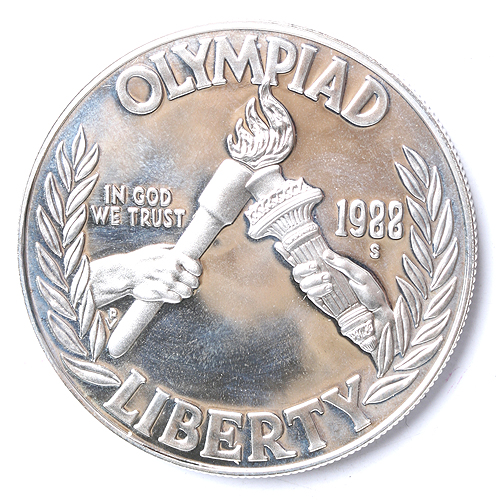 Монета номиналом 1 доллар Металл США, 1988 год 1988 г инфо 10533g.