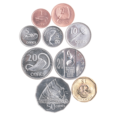 Комплект из 9 монет Металл Республика Островов Фиджи, 1995 - 2006 гг 1995 г инфо 10543g.