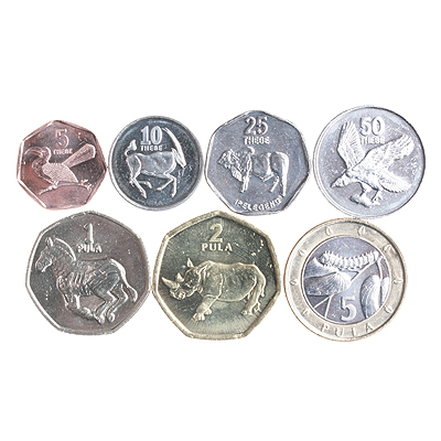 Комплект из 7 монет Металл Ботсвана, 2001 - 2007 гг 2001 г инфо 10571g.