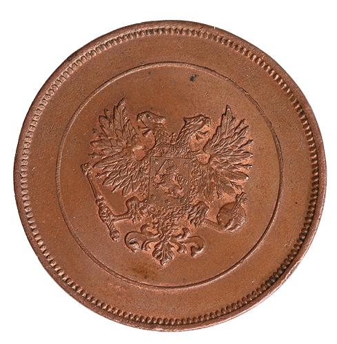 Монета номиналом 10 пенни Медь Финляндия в составе Российской империи (?), 1917 год 1917 г инфо 10574g.