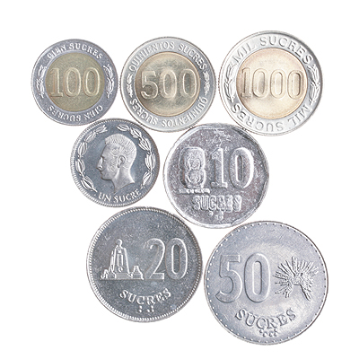 Комплект из 7 монет Металл Эквадор, последняя четверть ХХ века 1988 г инфо 10579g.