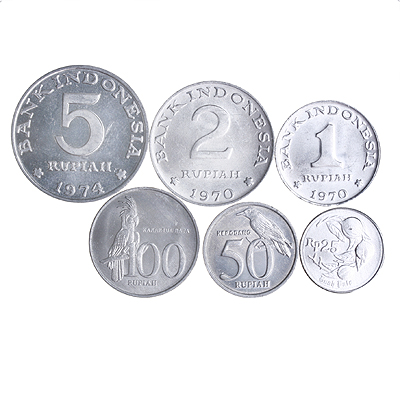 Комплект из 6 монет Металл Индонезия, 1970 - 2000 гг 1970 г инфо 10581g.