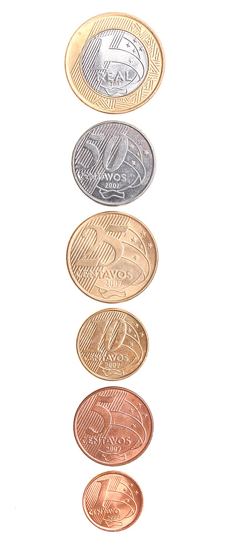 Комплект из 6 монет Металл Бразилия, 2000-2007 гг 2000 г инфо 10589g.