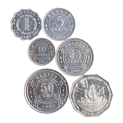 Комплект из 6 монет Металл Белиз, 1991 - 2007 гг 1991 г инфо 10607g.