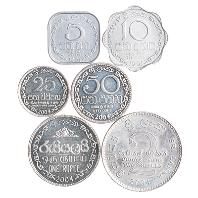 Комплект из 6 монет Металл Шри-Ланка, 1991 - 2004 гг 1991 г инфо 10613g.