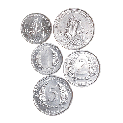 Комплект из 5 монет Металл Восточные Карибские штаты, 2002 год 2002 г инфо 10614g.