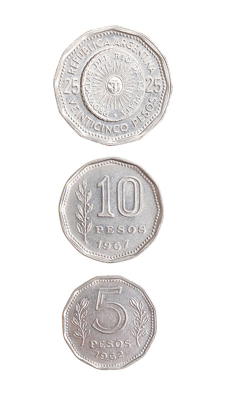 Комплект из 3 монет Металл Аргентина, 1962 - 1967 гг 1962 г инфо 10622g.