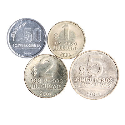 Комплект из 4 монет Металл Уругвай, 2005 - 2007 гг 2005 г инфо 10624g.