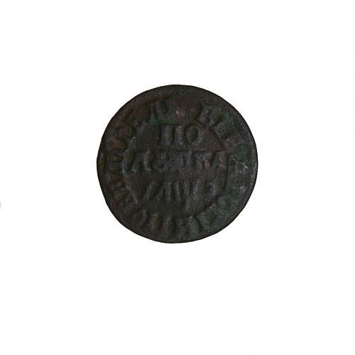 Монета "Полушка" Медь Россия, 1707 год реверса: 12 Сохранность хорошая Патина инфо 10724g.