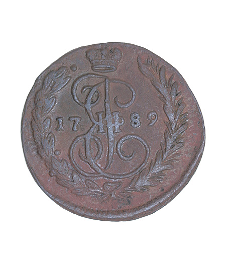 Монета номиналом 1 копейка Медь Россия, 1789 год 1789 г инфо 10733g.