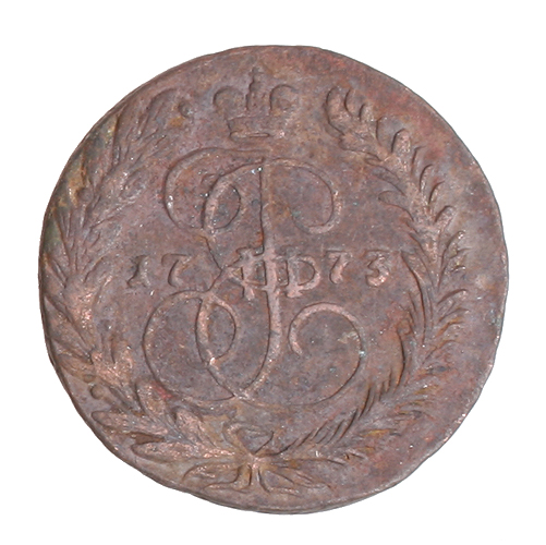 Монета номиналом 2 копейки Медь Россия, 1773 год 1773 г инфо 10734g.