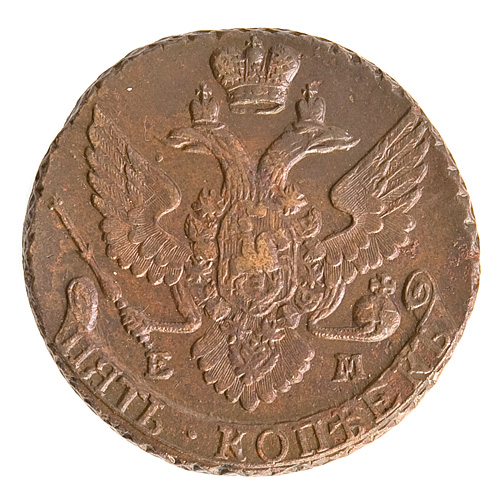 Монета номиналом 5 копеек Медь Россия, 1795 год 1795 г инфо 10751g.
