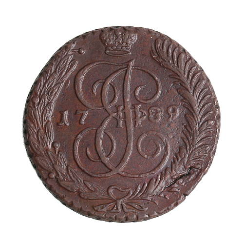 Монета номиналом 5 копеек Медь Россия, 1789 год 1789 г инфо 10763g.