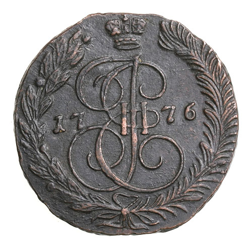 Монета номиналом 5 копеек Медь Россия, 1776 год Екатеринбургский монетный двор 1776 г инфо 10767g.