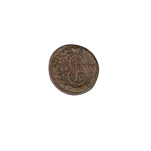 Денга (медь, Россия 1770 г) Екатеринбургский монетный двор 1770 г инфо 10768g.