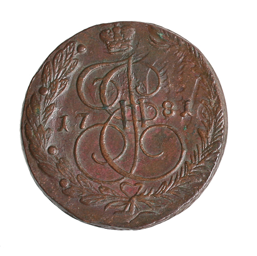 Монета номиналом 5 копеек Медь Россия, 1781 год 1781 г инфо 10776g.