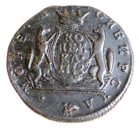 Монета номиналом 1 копейка Медь Россия, 1772 год Колыванский монетный двор 1772 г инфо 10803g.