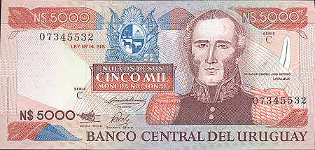 Купюра "5000 долларов" Уругвай, последняя четверть ХХ века х 15,8 см Сохранность хорошая инфо 12509g.