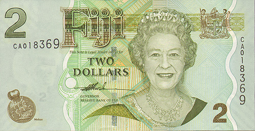 Купюра "2 доллара" Республика Островов Фиджи, начало XXI века х 13 см Сохранность хорошая инфо 12526g.
