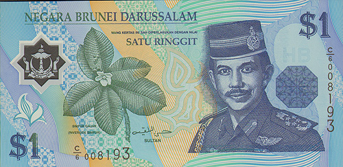 Купюра "1 доллар" Бруней, 1996 год х 14,2 см Сохранность хорошая инфо 12544g.