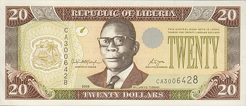 Купюра "20 долларов" Либерия, 2006 год 1944 года по 1971 год инфо 12572g.