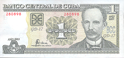 Купюра "1 песо" Куба, 2003 год кругах известен как отец модернизма инфо 12608g.